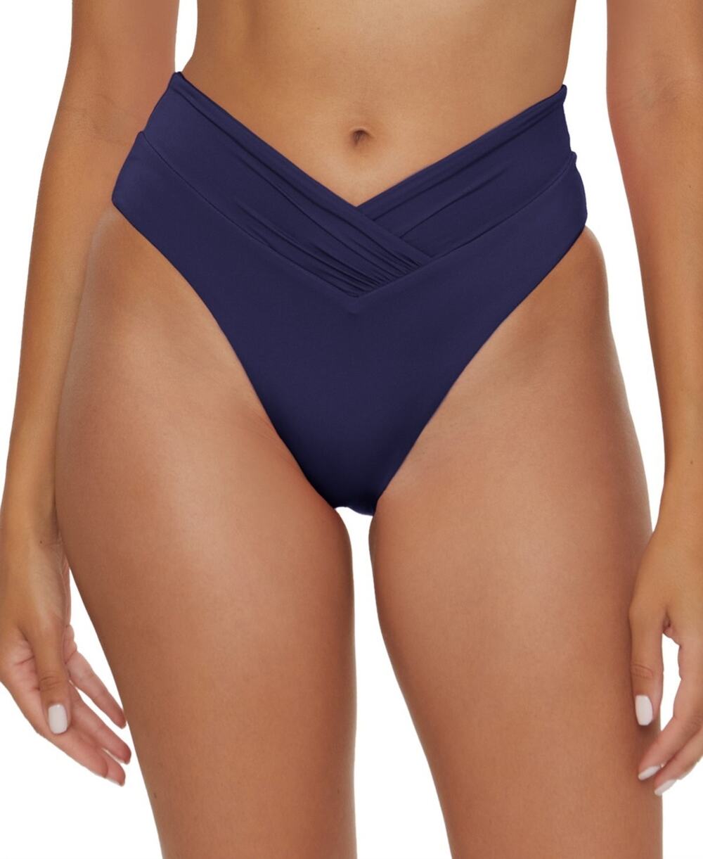 Becca Women's Carolina French Cut Hipster Swim Bottoms Navy Size S 2731